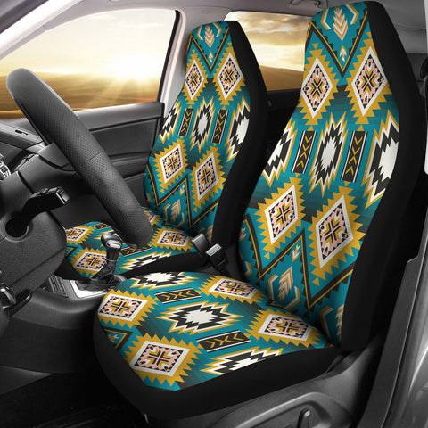 GB-NAT00114  Turquoise Geometric Pattern Car Seat Covers