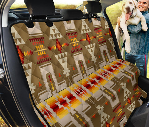 GB-NAT00062-10 Light Brown Tribe Design Native American Pet Seat Cover