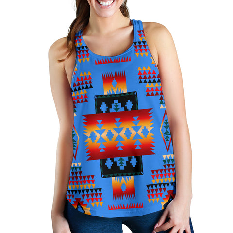 Powwow Store gb nat00046 13 navy tribes pattern native american womens racerback tank