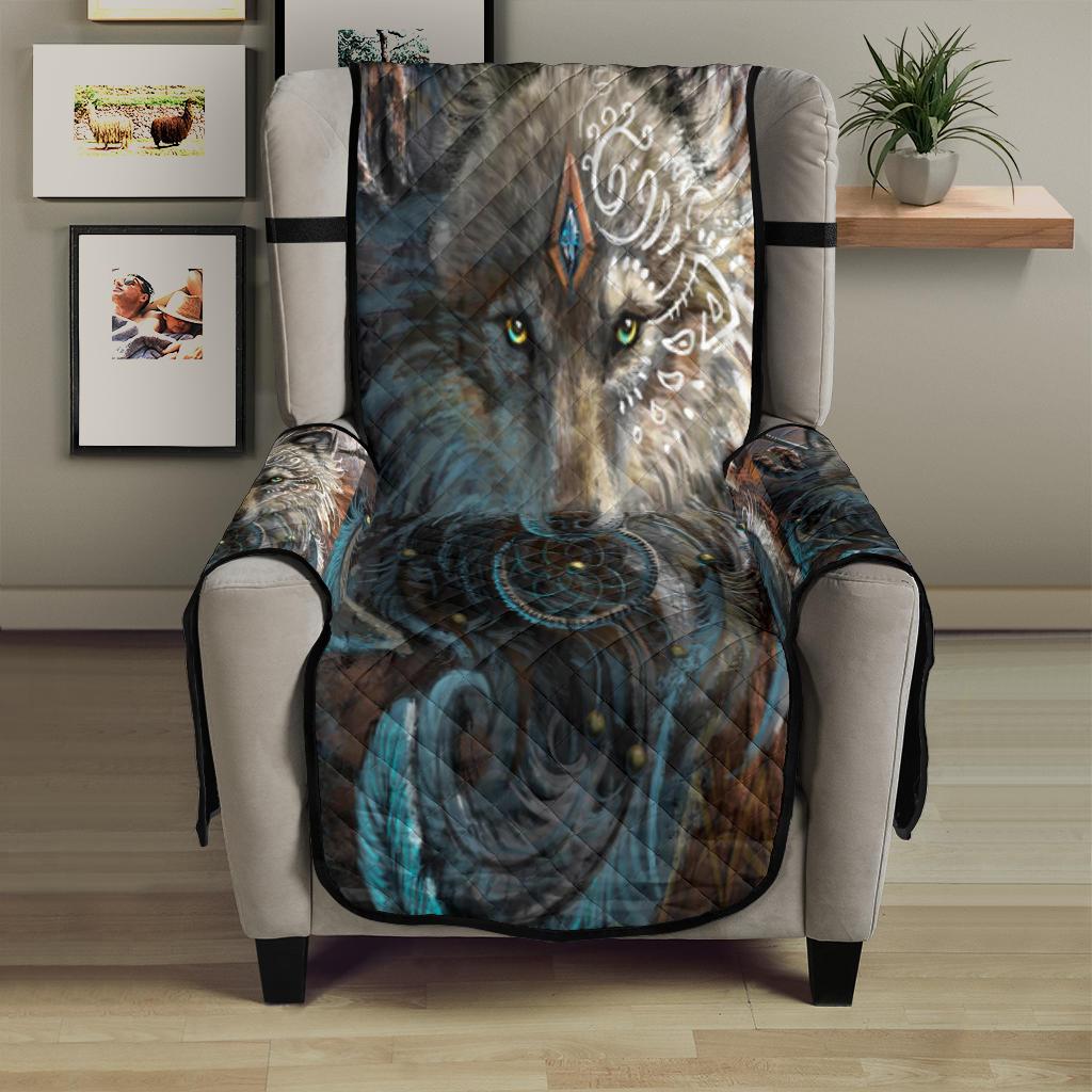 Wolf Warrior Native American 23" Chair Sofa Protector - Powwow Store