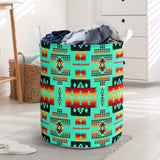 Powwow Store gb nat00046 12 green native tribes pattern laundry basket