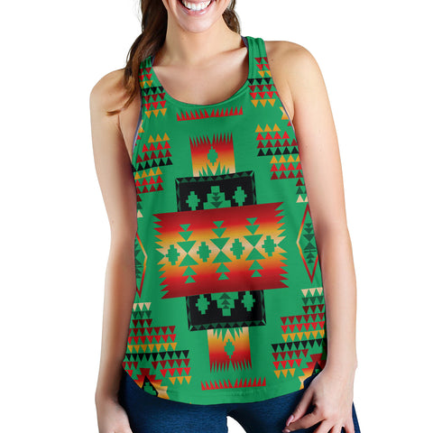 Powwow Store gb nat00046 05 green tribe pattern native american womens racerback tank