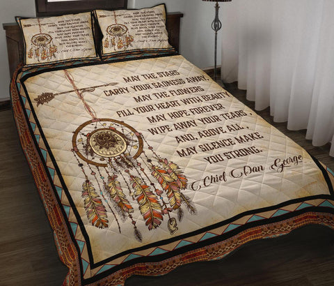 May The Star Carry Your Sadness Native American Quilt Bed Set - Powwow Store