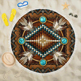 Mandala Brown Native American Pride Beach Towel