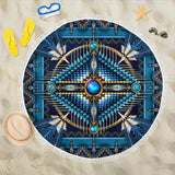 Mandala Blue Native American Pride Beach Blanket - Powwow Store