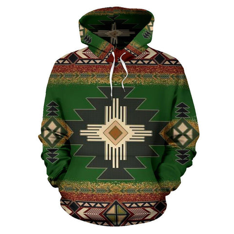 Southwest Green Symbol Native American All Over Hoodie - Powwow Store