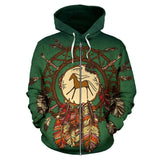 Horse Dreamcacther Native American All Over Zip-Up Hoodie - Powwow Store