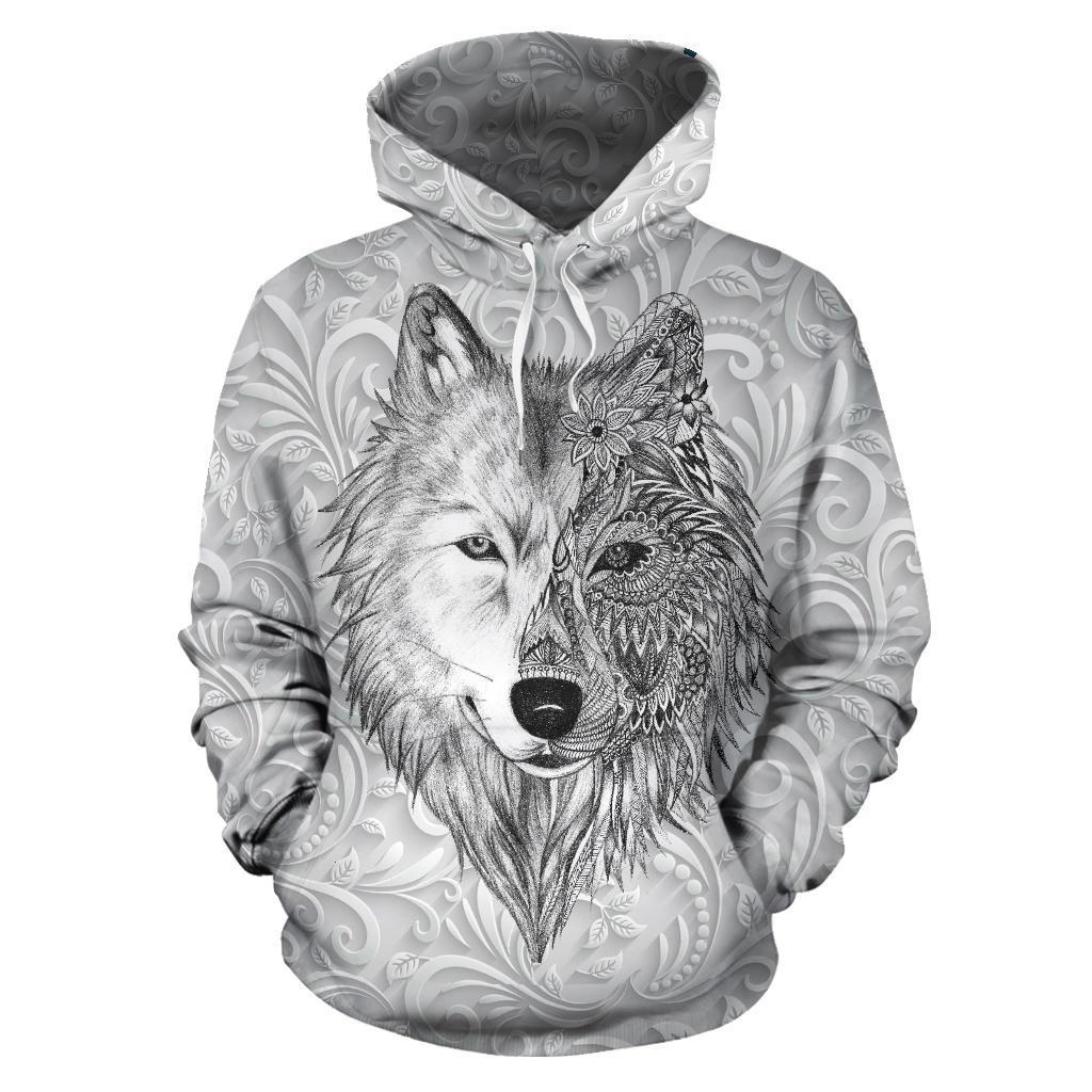 White Wolf Native American All Over Hoodie