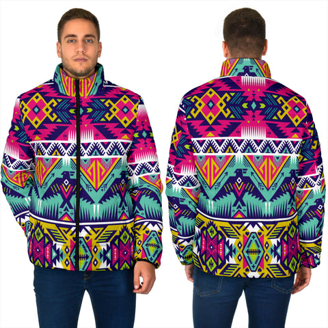 Powwow StoreGBNAT00071 Full Color Thunder Bird Native Men's Padded Jacket