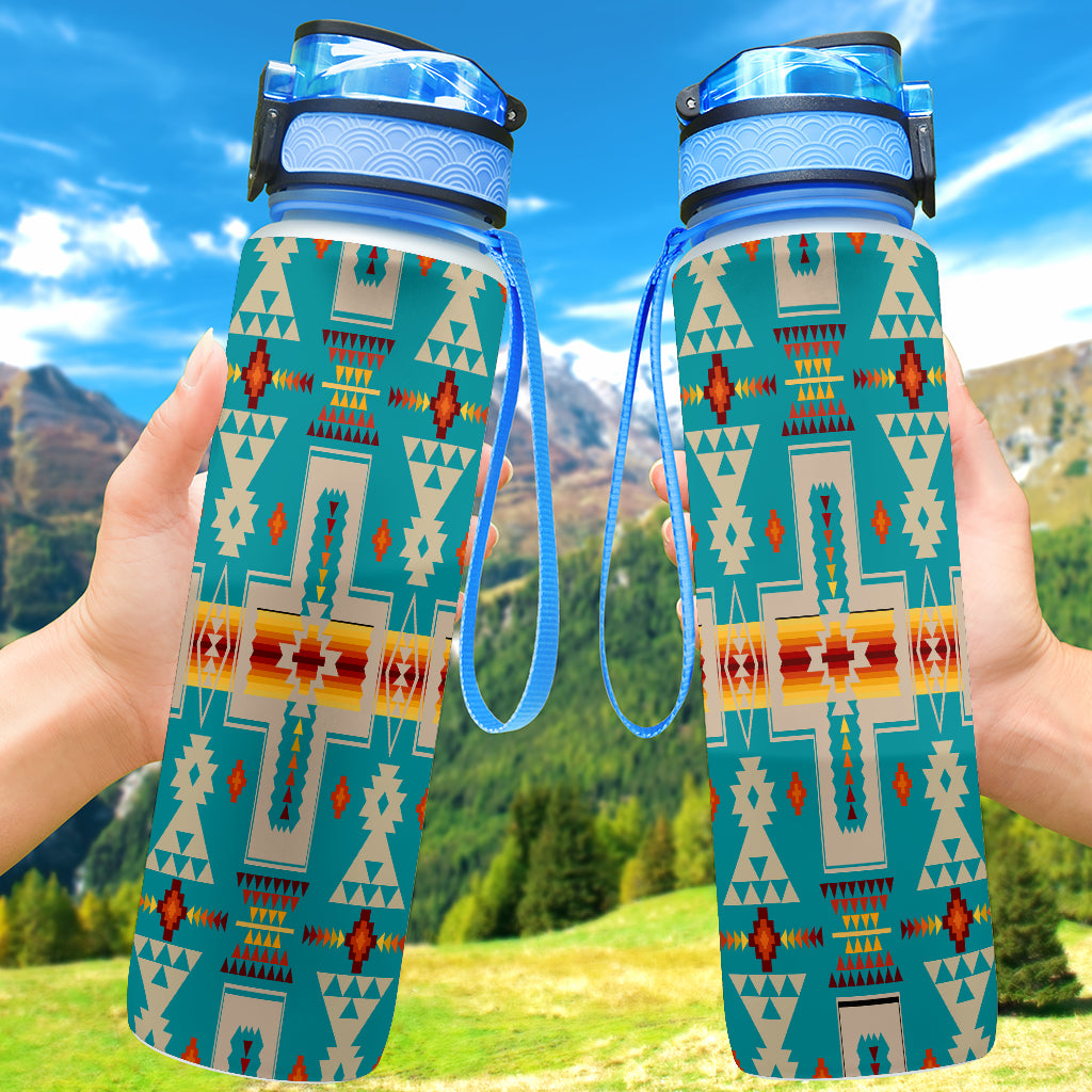 GB-NAT00062-05 Turquoise Tribe Design Native American Hydro Tracking Bottle - Powwow Store