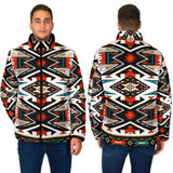 Powwow StoreGBNAT00049 Tribal Colorful Pattern Men's Padded Jacket