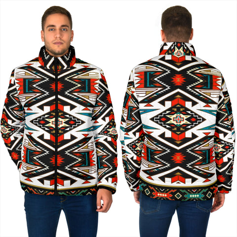 GB-NAT00049 Tribal Colorful Pattern Men's Padded Jacket