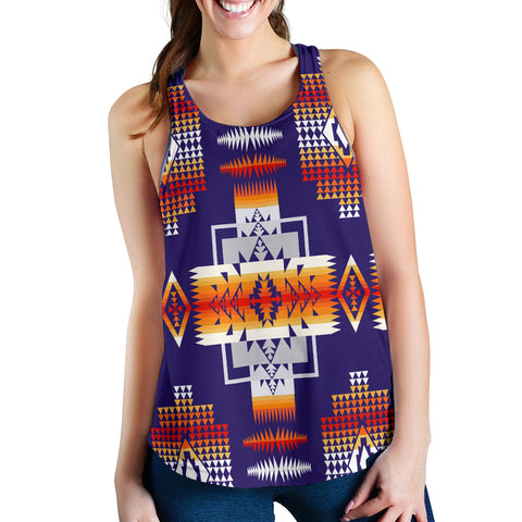 Powwow Store gb nat0004 purple pattern native american womens racerback tank