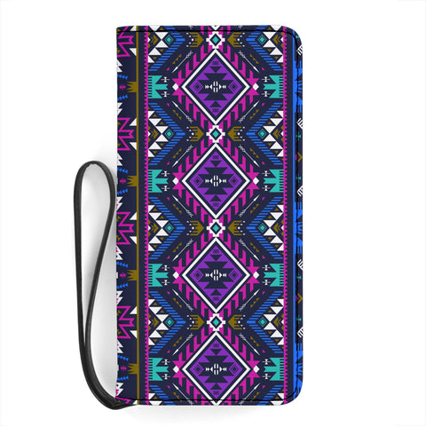 Powwow Store gb nat00380 purple tribe pattern clutch purse