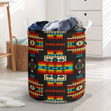 Powwow Store gb nat00402 black pattern native laundry basket