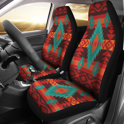 Powwow Store gb nat00611 red geometric pattern car seat cover