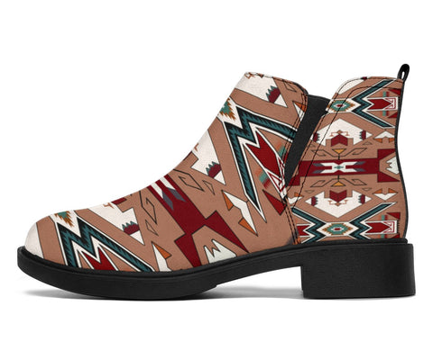 Orange Geometric Native American Fashion Boots
