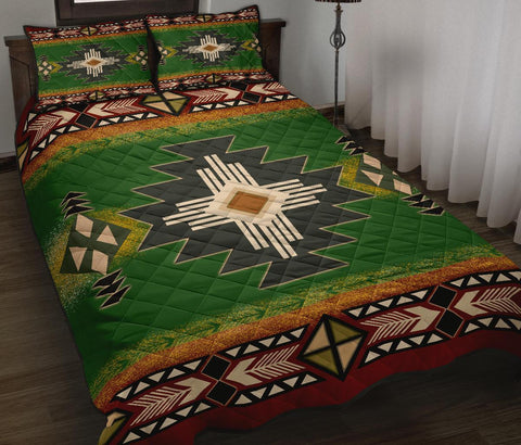 Indigenous Green Native American Quilt Bed Set - Powwow Store