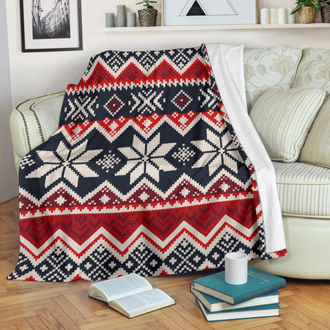 Powwow Store gb nat00527 navy red pattern native blanket