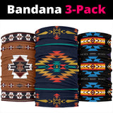 Dyamond Southwest Pattern Bandana 3-Pack New