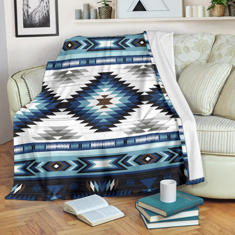 Powwow Store gb nat00528 blue colors tribal pattern native blanket