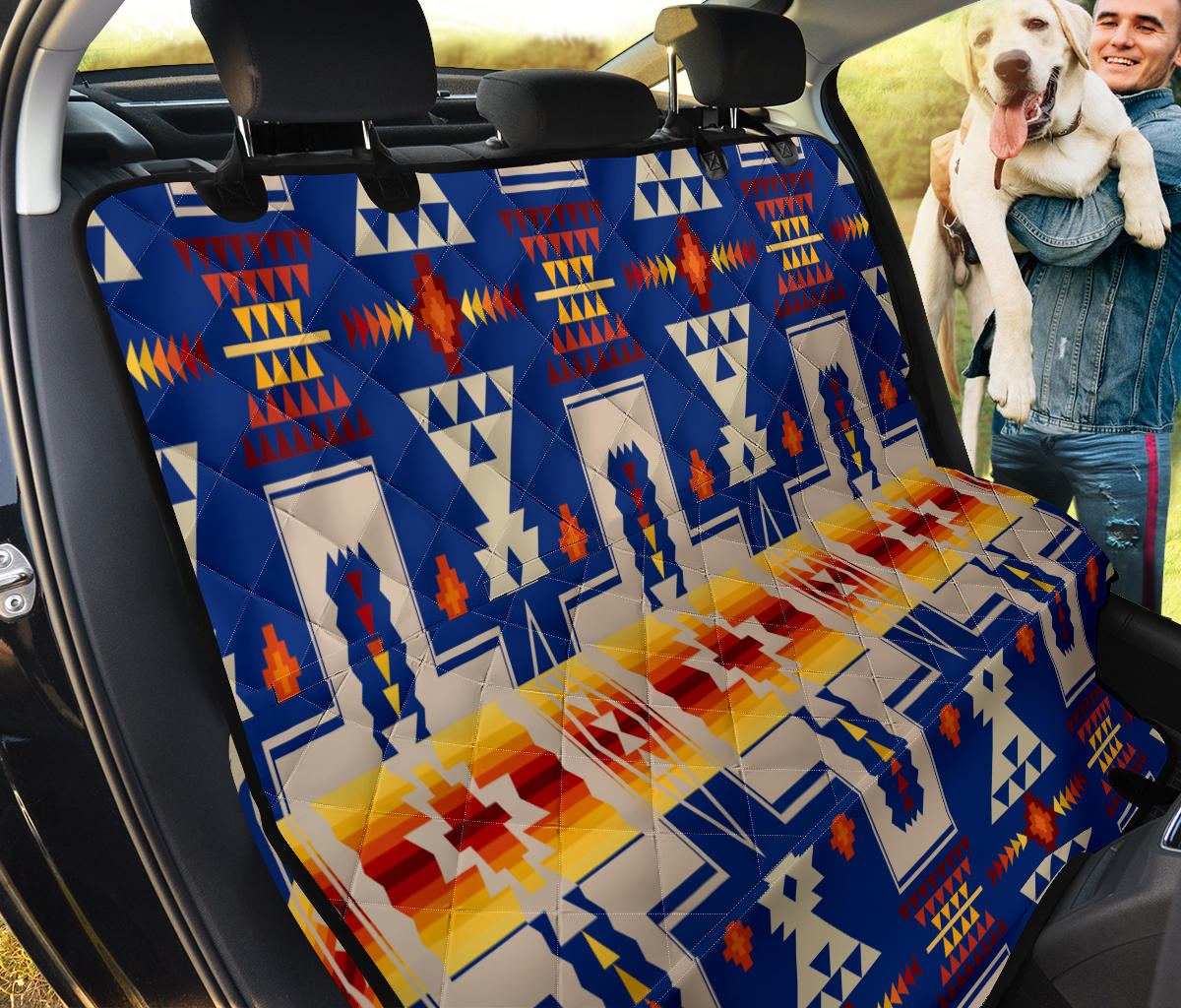 GB-NAT00062-04 Navy Tribe Design Native American Pet Seat Cover - Powwow Store