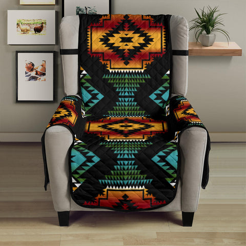 GB-NAT00321 Native American Patterns Black Red 23" Chair Sofa Protector