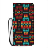 Powwow Store gb nat00046 02 black native tribes pattern clutch purse