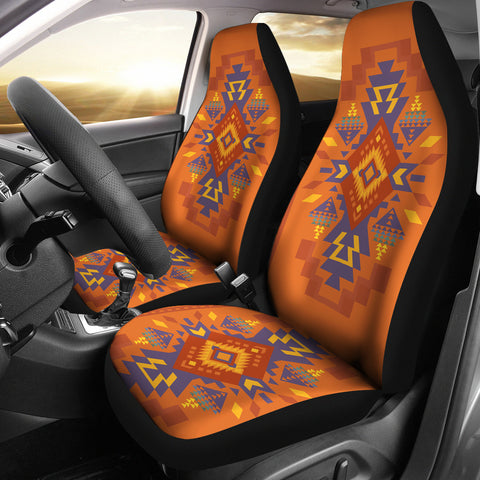 GB-NAT00538-02 Orange Pattern Car Seat  Covers
