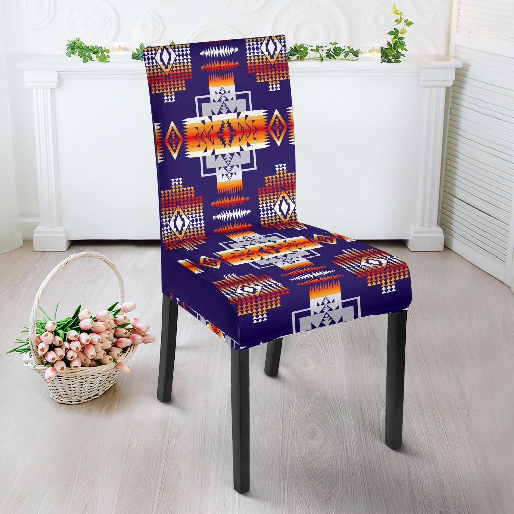 Purple Tribes Pattern Native American Dining Chair Slip Cover - Powwow Store