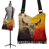 Bison Medicine Wheels Native American Crossbody Boho Handbag - ProudThunderbird