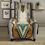 Brown Pattern Breastplate Native American 23" Chair Sofa Protector GB-NAT00059-23CH01