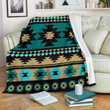 Powwow Store gb nat00509 green ethnic aztec pattern blanket