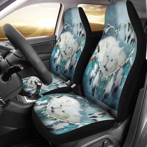 Powwow StoreGBNAT00111 Wolf Warrior  American Car Seat Covers