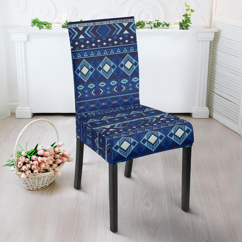GB-NAT00407 Navy Pattern Native Dining Chair Slip Cover