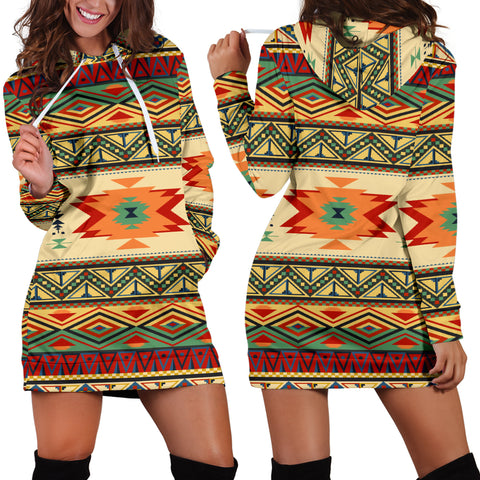 Powwow Store gb nat00351 geometric pattern design native hoodie dress