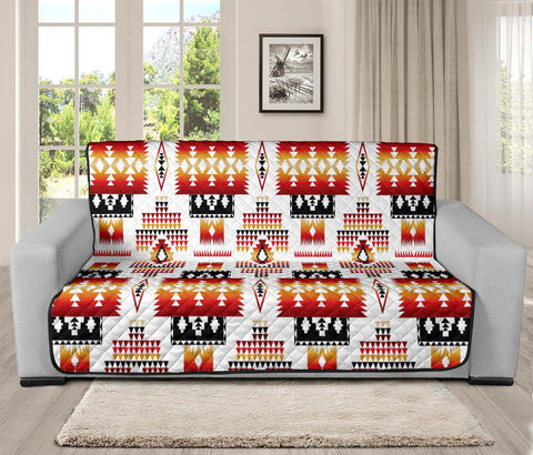 White Tribal Native American 70 Chair Sofa Protector