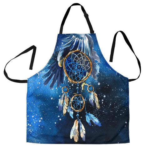 Blue Galaxy Dreamcatcher Native American Apron - ProudThunderbird