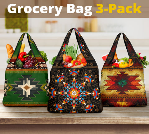 Native American Pattern Grocery Bags