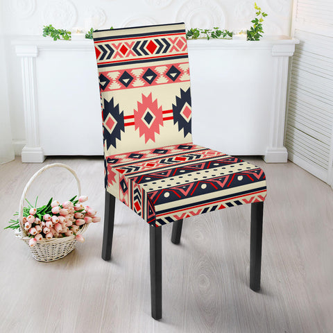 GB-NAT00375 Pink & Navy Pattern Native Dining Chair Slip Cover
