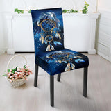 Blue Galaxy Dreamcatcher Native American Dining Chair Slip Cover - ProudThunderbird