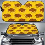 Yellow Bison Pattern Native American Auto Sun Shades no link