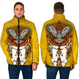 Powwow StoreGBNAT0007 Golden Owl Dream Men's Padded Jacket