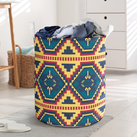 Powwow StoreGBNAT00798 Pattern Native American Laundry Basket