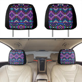 GB-NAT00380 Purple Tribe Pattern Headrests Cover