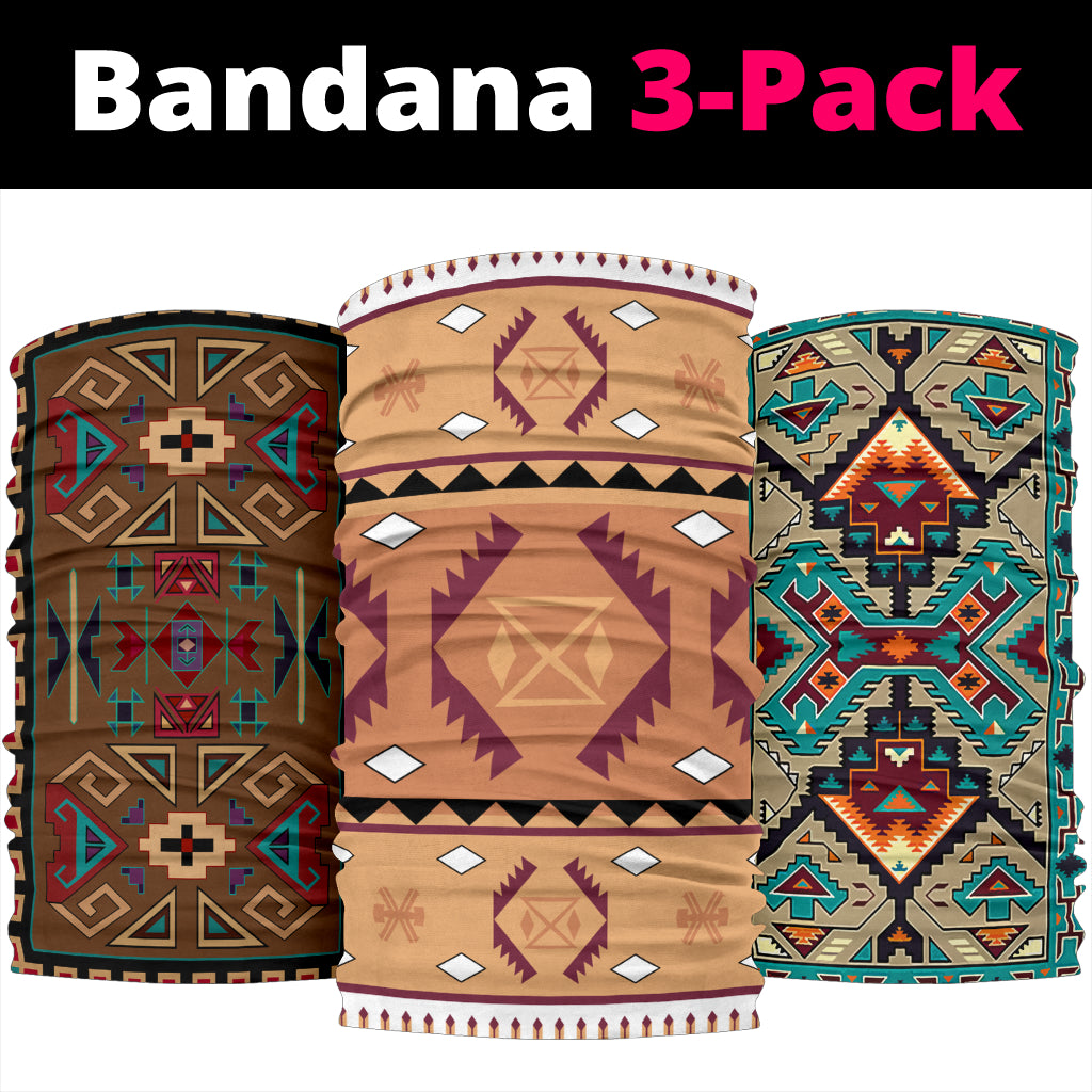 Pink Purple Pattern Native American Bandana 3-Pack New