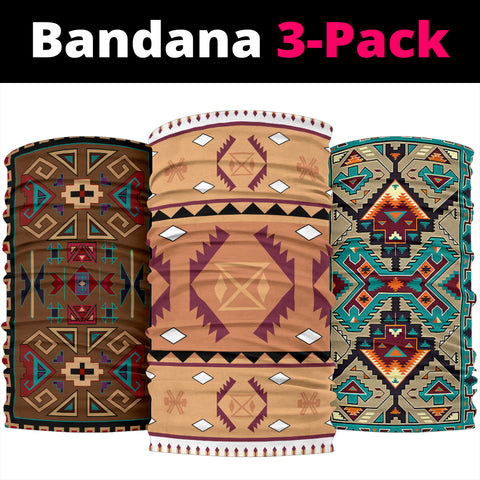 Powwow Store pink purple pattern native american bandana 3 pack