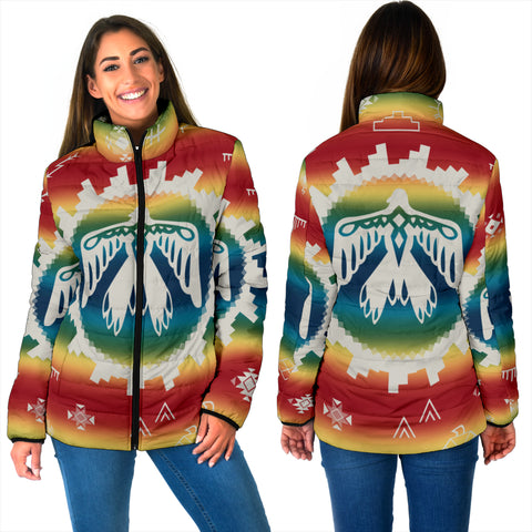 GB-NAT00077 Thunderbird Rainbow Women's Padded Jacket