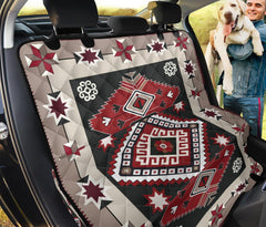 Ethnic Red Gray Pattern Native American Pet Seat Cover - Powwow Store