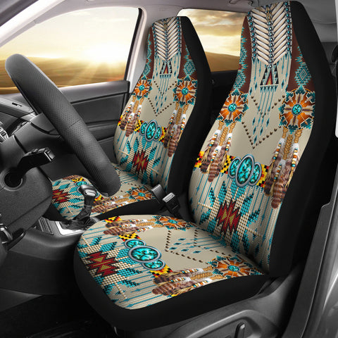 GB-NAT00069 Turquoise Blue Pattern Car Seat Cover